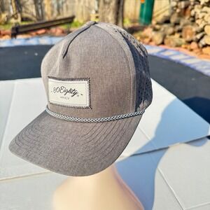 80Eighty Blackhawk R+ Zapped Snapback Hat Grey Perforated Rope Trucker Cap